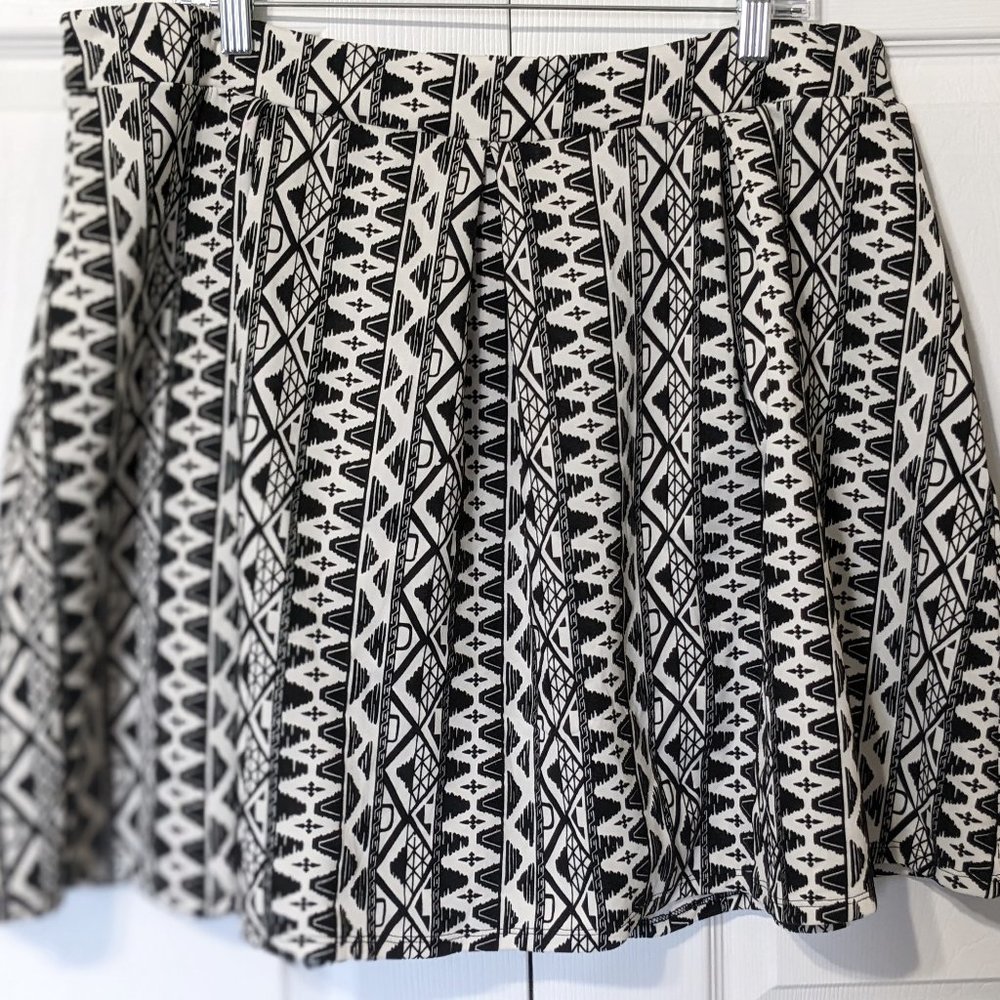 Forever 21+ Tribal Print Skater Skirt 2X